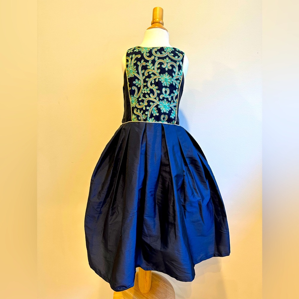 Beautiful Girls Dress, Blue, Turquoise and Gold; 2 avlbl ( TWINS)